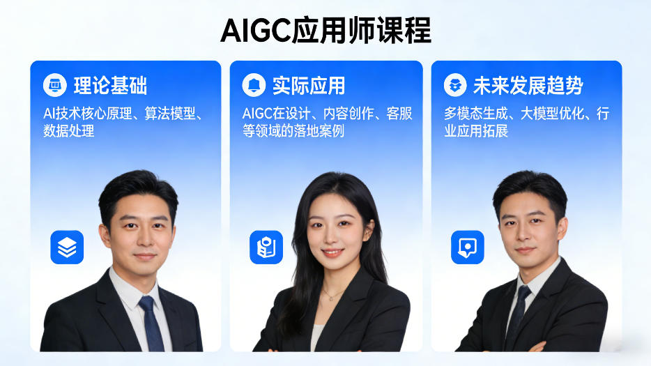 AIGC应用师课程，覆盖了AI技术的理论基础、实际应用、以及未来发展趋势（更新）