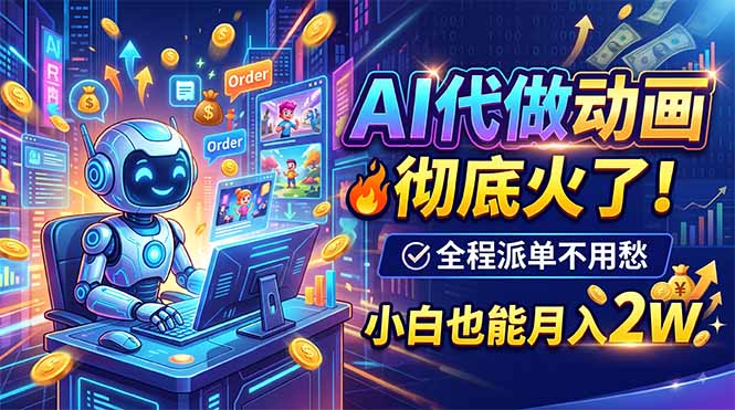 AI代做动画,彻底火了!全程派单不用愁,小白也能月入2W