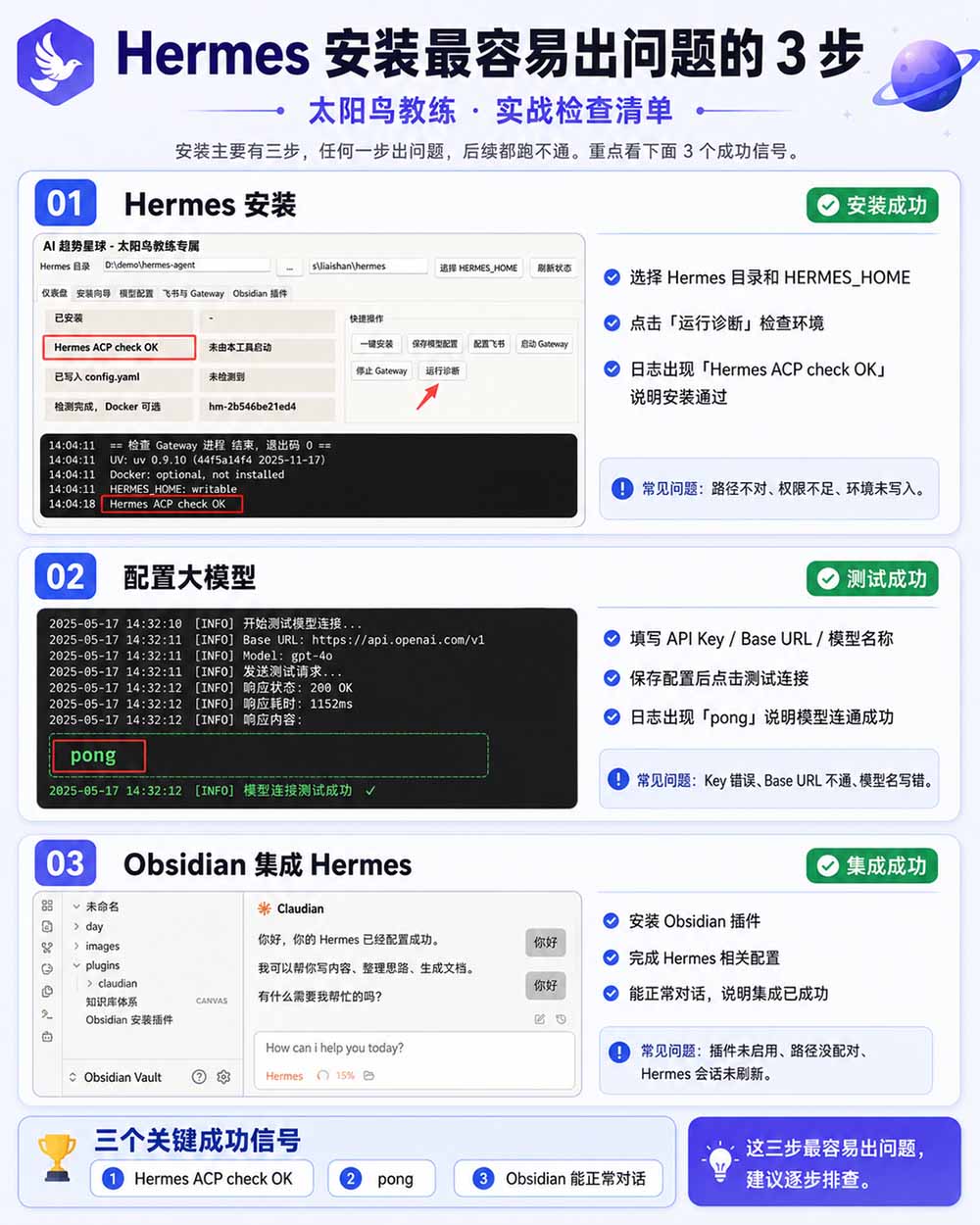Hermes+Obsidian打造AI内容系统SOP；工具只是入口系统才是复利，从安装配置到知识库管理完整教学