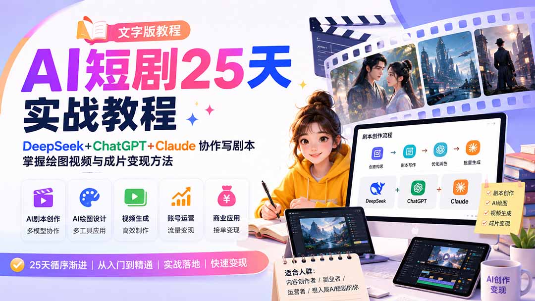 AI短剧25天实战教程(文字版教程
