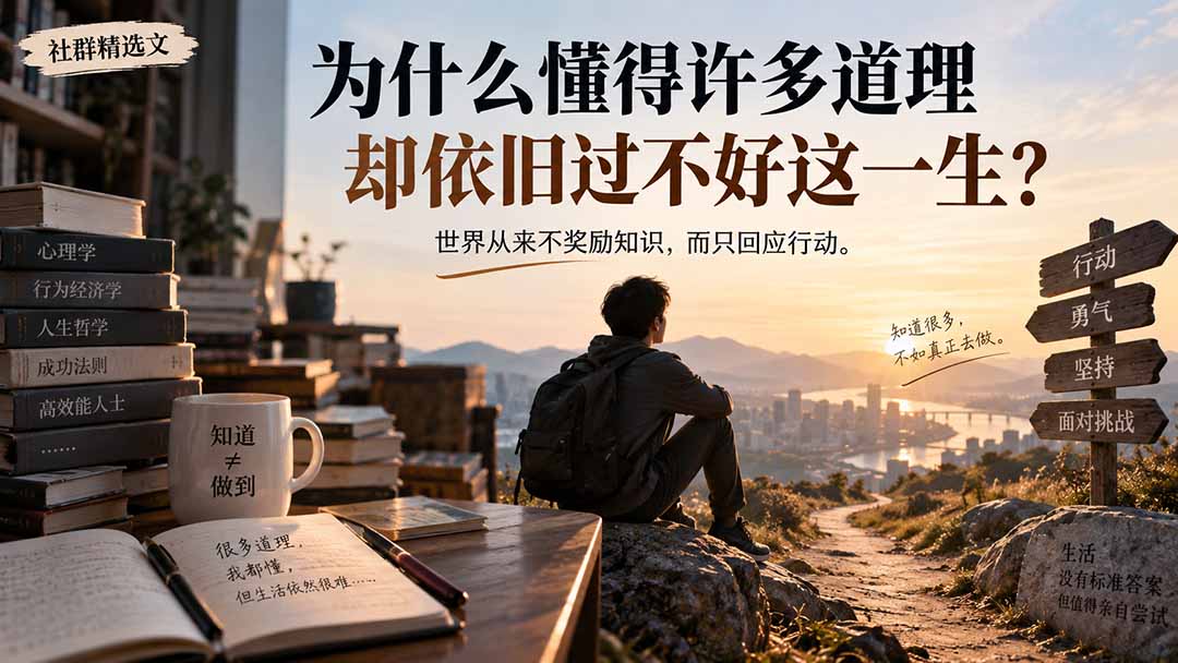 社群精选文：为什么懂得许多道理却依旧过不好这一生？