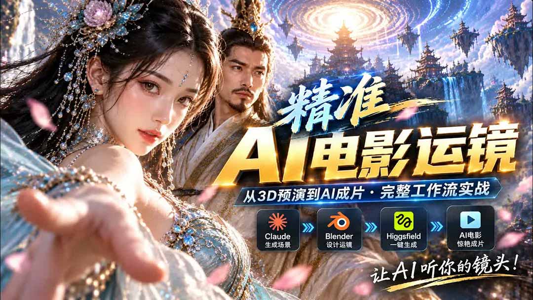 AI视频终于能精准运镜了!Claude + Blender + Higgsfield 免费插件实测