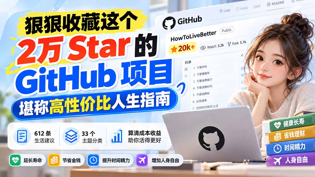 狠狠收藏这个 2 万 Star 的 GitHub 项目,堪称高性价比人生指南。