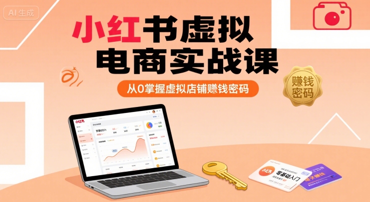 小红书虚拟电商实战课，从0掌握虚拟店铺賺钱密码（更新）