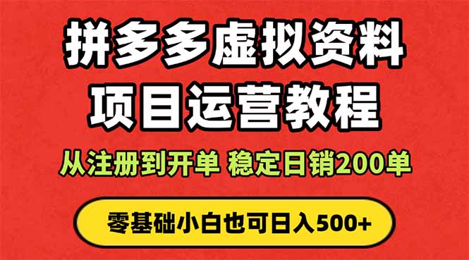 拼多多开店运营课程： 蓝海变现玩法，轻松实现睡后收入 零基础小白也可...