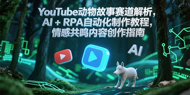 YouTube动物故事赛道解析，AI+RPA自动化制作教程，情感共鸣内容创作指南