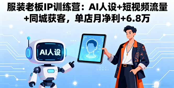 服装老板IP训练营:AI人设+短视频流量+同城获客,单店月净利+6.8万