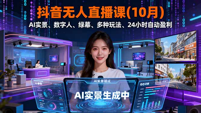 抖音无人直播课(10月
