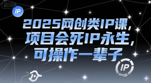 2025网创类IP课,项目会死IP永生,可操作一辈子