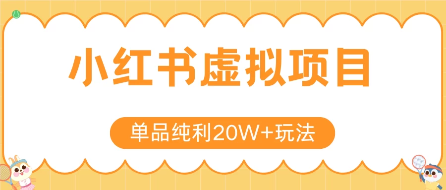 小红书卖虚拟产品，单品纯利20W+玩法分享（节系列课程）
