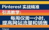Pinterest实战精准引流教学：每周仅需一小时，提高网站流量和销售