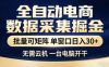独家电商数据全自动采集项目，批量可矩阵，单窗口轻松日入3张+【揭秘】