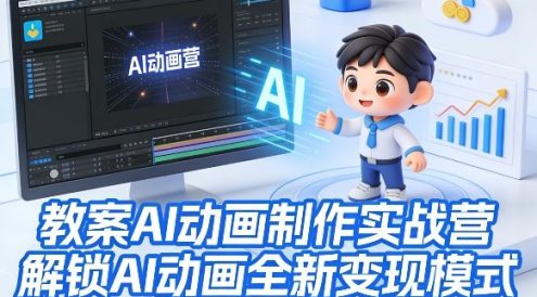 教案AI动画制作实战营,解锁AI动画全新变现模式,每单均价200-500,小白也能月入1W+