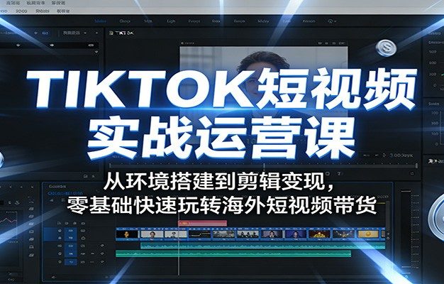 TIKTOK短视频实战运营课：从环境搭建到剪辑变现，零基础快速玩转海外短视频带货
