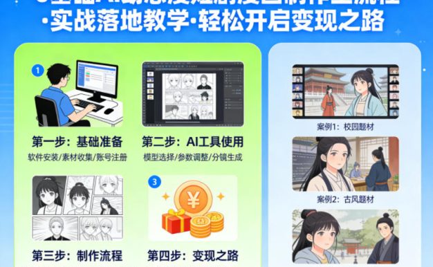 0基础AI动态漫短剧漫画制作全流程，实战落地教学，轻松开启变现之路