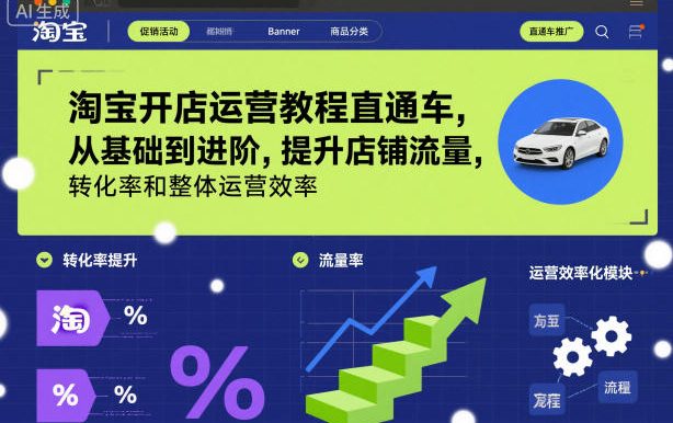 淘宝开店运营教程直通车，从基础到进阶，提升店铺流量，转化率和整体运营效率(更新26年4月10日)