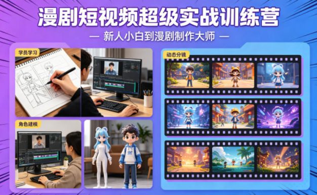 漫剧短视频超级实战训练营，新人小白到漫剧制作大师