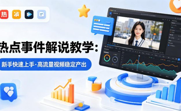 某大V的热点事件解说教学，新手也能快速上手，稳定产出高流量解说视频