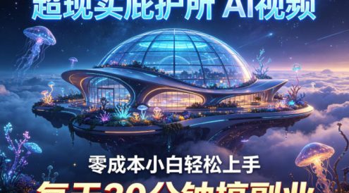 超现实庇护所AI视频项目拆解,零成本小白轻松上手,每天30分钟搞副业
