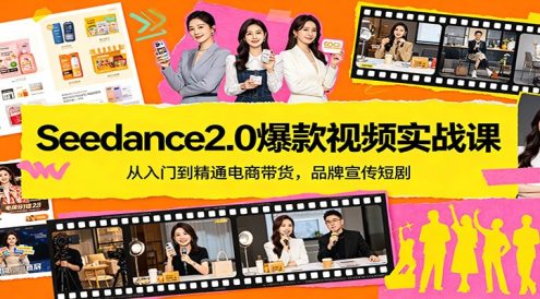 Seedance2.0爆款视频实战课:从入门到精通电商带货,品牌宣传短剧