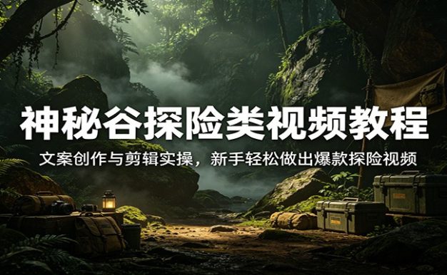 神秘谷探险类视频教程:文案创作与剪辑实操,新手轻松做出爆款探险视频