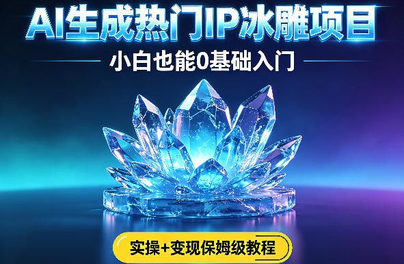 AI生成热门ip冰雕项目，小白也能0基础入门，实操+变现保姆级教程