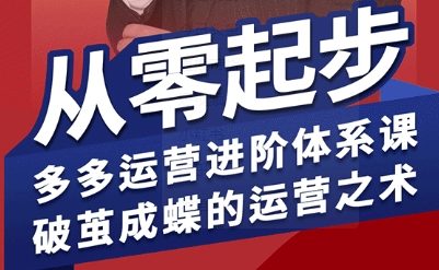 拼多多运营进阶系统课，从零起步，多多运营进阶体系课，破茧成蝶的运营之术(更新26年4月)