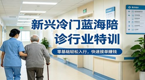 新兴冷门蓝海陪诊行业特训，零基础轻松入行，快速接单赚钱