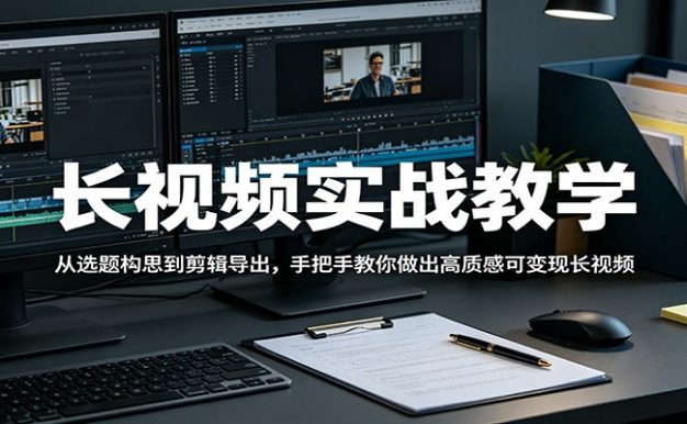 长视频实战教学,从选题构思到剪辑导出,手把手教你做出高质感可变现长视频