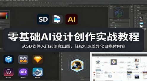 零基础AI设计创作实战教程：从SD软件入门到创意出图，轻松打造差异化自媒体内容