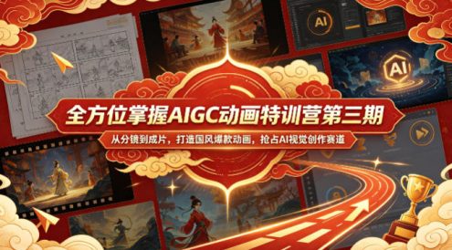 全方位掌握AIGC动画特训营第三期，从分镜到成片，打造国风爆款动画，抢占AI视觉创作赛道红利