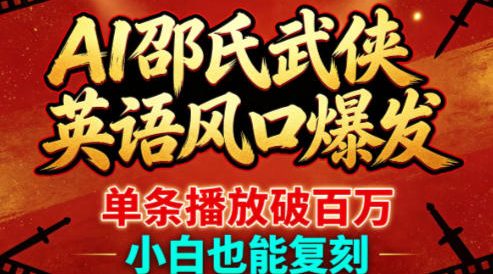 AI邵氏武侠英语风口爆发，单条播放破百万，小白也能复刻