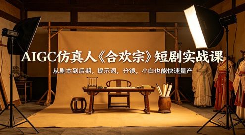 AIGC仿真人《合欢宗》短剧实战课：从剧本到后期，提示词，分镜，小白也能快速量产