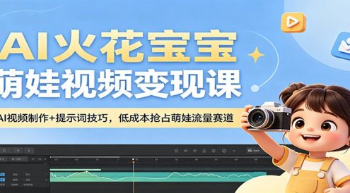 AI火花宝宝萌娃视频变现课：AI视频制作+提示词技巧，低成本抢占萌娃流量赛道