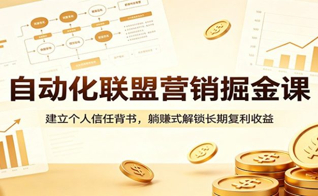 自动化联盟营销掘金课:建立个人信任背书,躺赚式解锁长期复利收益