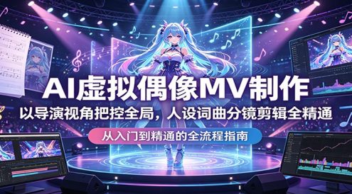 AI虚拟偶像MV制作：以导演视角把控全局，人设词曲分镜剪辑全精通