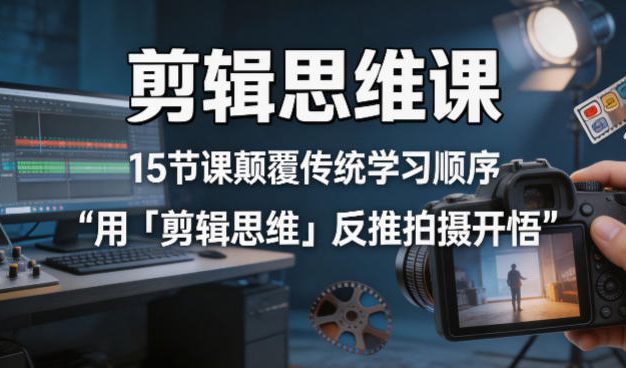 剪辑思维课,15节课颠覆传统学习顺序用「剪辑思维」反推拍摄开悟