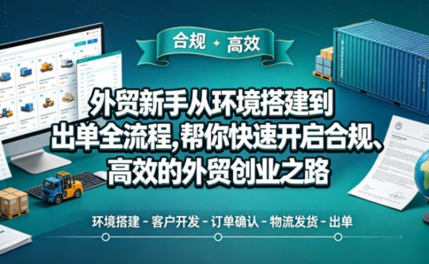 外贸新手从环境搭建到出单全流程,帮你快速开启合规、高效的外贸创业之路