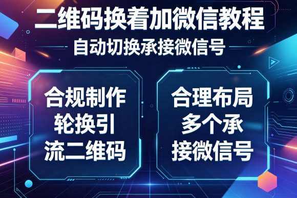 二维码换着加微信教程,自动切换承接微信号,合规制作轮换引流二维码,合理布局多个承接微信号
