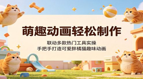 萌趣动画轻松制作,联动多款热门工具实操,手把手打造可爱胖橘猫趣味动画