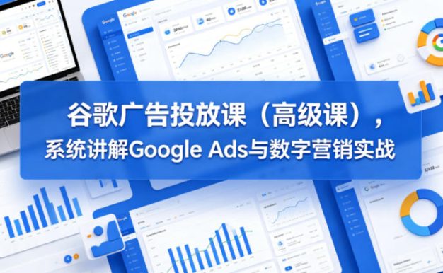 谷歌广告投放课(高级课)，系统讲解Google Ads与数字营销实战