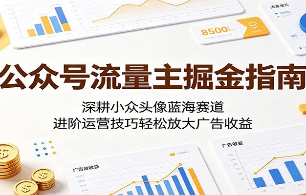 公众号流量主掘金指南:深耕小众头像蓝海赛道,进阶运营技巧轻松放大广告收益