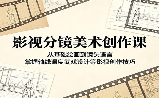 影视分镜美术创作课:从基础绘画到镜头语言,掌握轴线调度武戏设计等影视创作技巧