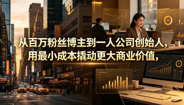 从百万粉丝博主到一人公司创始人,用最小成本撬动更大商业价值