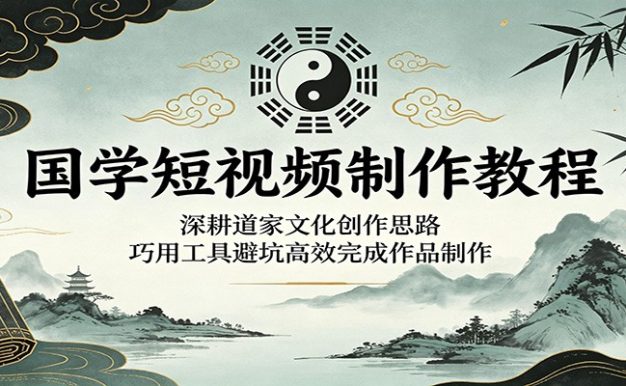 国学短视频制作教程：深耕道家文化创作思路，巧用工具避坑高效完成作品制作