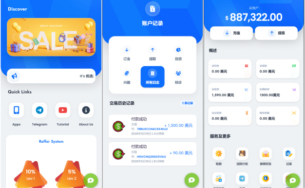 多语言自定义产品系统/企鹅养殖投资返利/一键安装