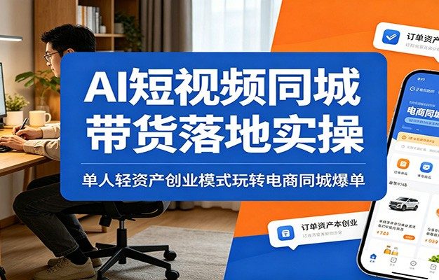 AI短视频同城带货落地实操:单人轻资产创业模式玩转电商同城爆单