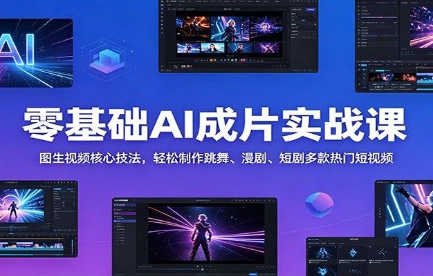 零基础AI成片实战课:图生视频核心技法,轻松制作跳舞、漫剧、短剧多款热门短视频