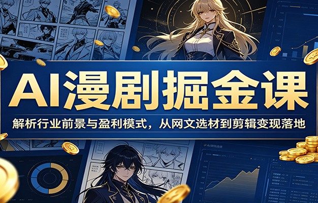 AI漫剧掘金课:解析行业前景与盈利模式,从网文选材到剪辑变现落地