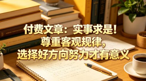 付费文章:实事求是!尊重客观规律,选择好方向努力才有意义
